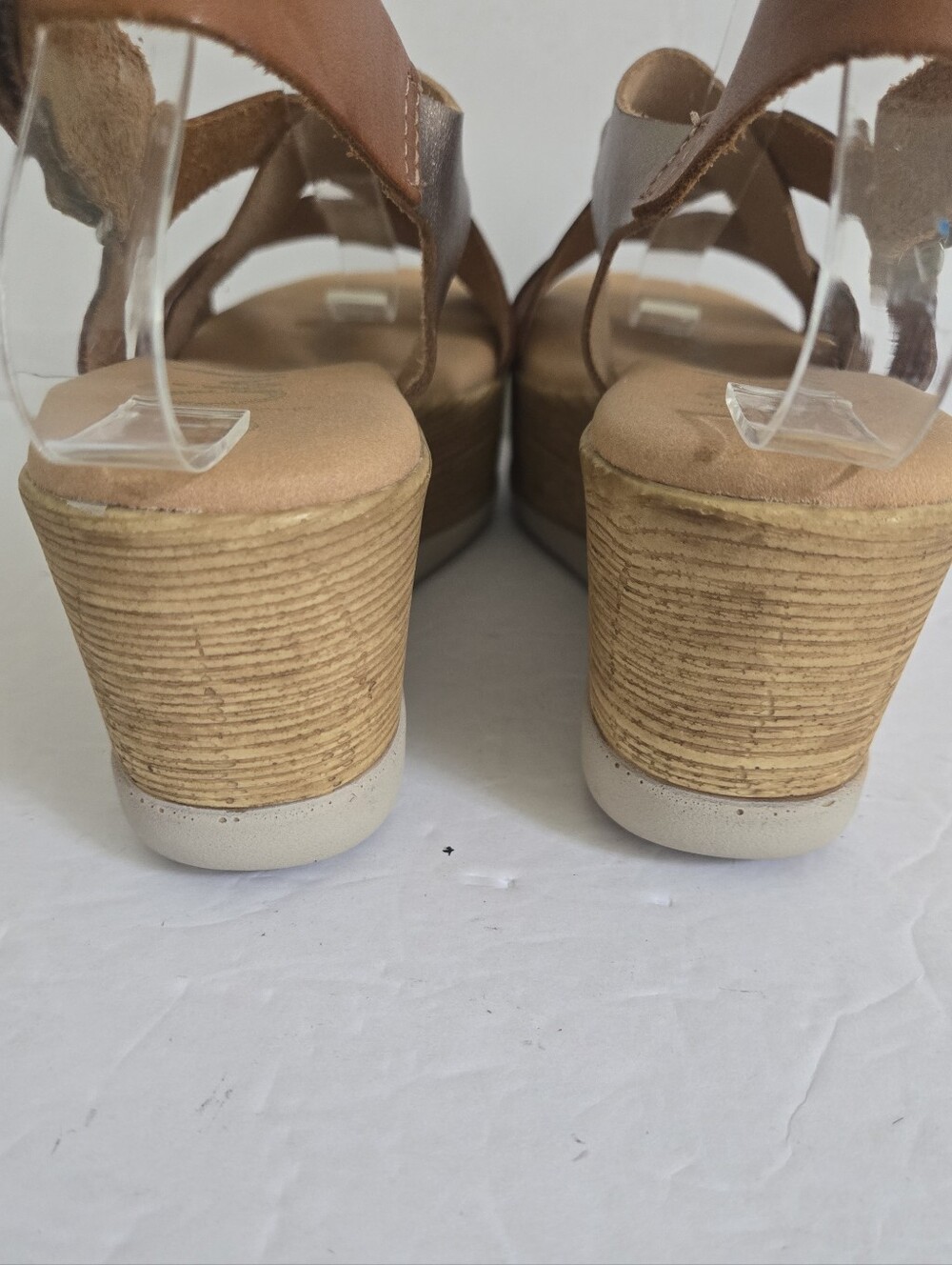 Light Brown Leather Strappy Platform Sandals Size 36 - Picture 14 of 14
